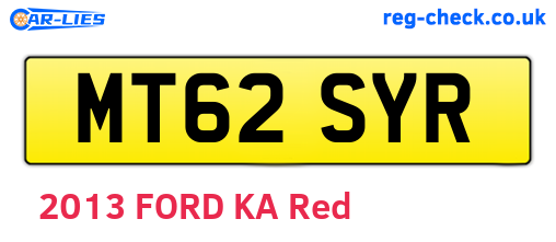 MT62SYR are the vehicle registration plates.