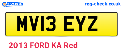 MV13EYZ are the vehicle registration plates.
