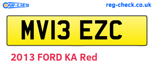 MV13EZC are the vehicle registration plates.