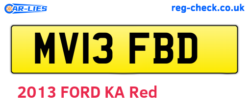 MV13FBD are the vehicle registration plates.