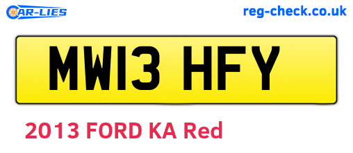 MW13HFY are the vehicle registration plates.