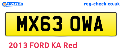 MX63OWA are the vehicle registration plates.