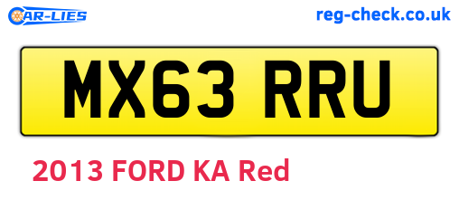 MX63RRU are the vehicle registration plates.