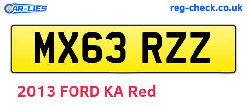 MX63RZZ are the vehicle registration plates.