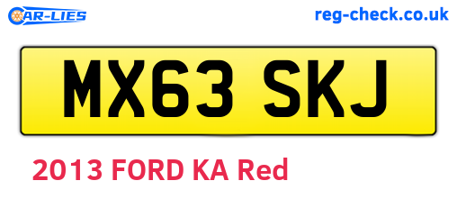 MX63SKJ are the vehicle registration plates.