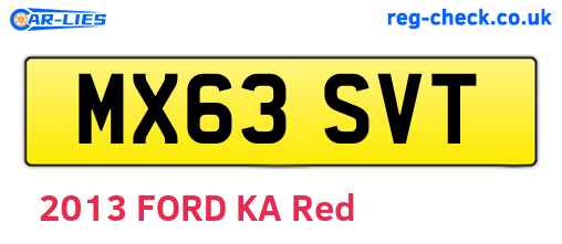MX63SVT are the vehicle registration plates.
