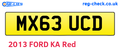 MX63UCD are the vehicle registration plates.
