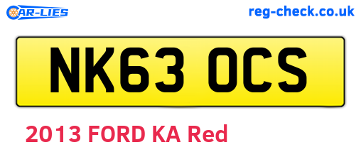 NK63OCS are the vehicle registration plates.