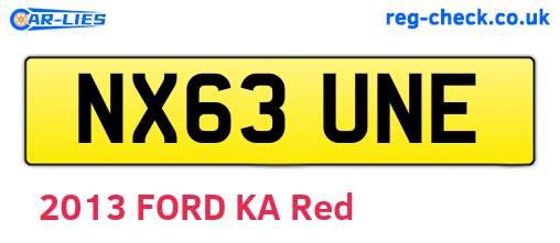 NX63UNE are the vehicle registration plates.