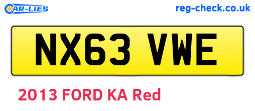 NX63VWE are the vehicle registration plates.