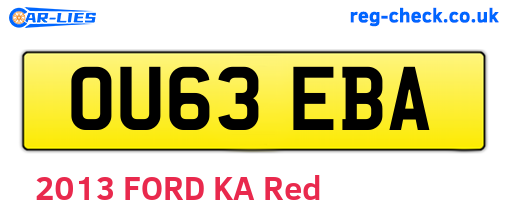 OU63EBA are the vehicle registration plates.