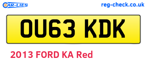 OU63KDK are the vehicle registration plates.