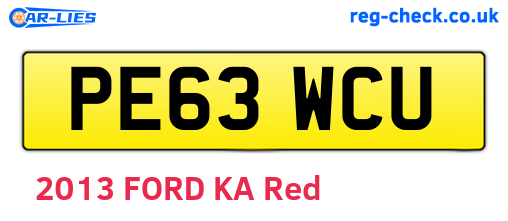 PE63WCU are the vehicle registration plates.