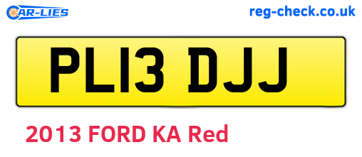 PL13DJJ are the vehicle registration plates.