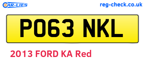 PO63NKL are the vehicle registration plates.