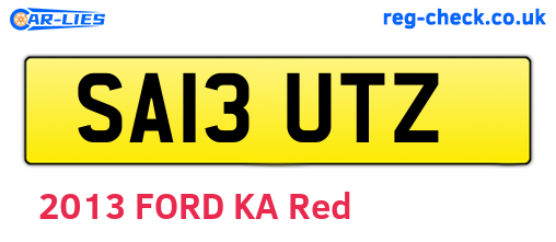 SA13UTZ are the vehicle registration plates.