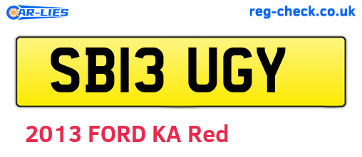 SB13UGY are the vehicle registration plates.