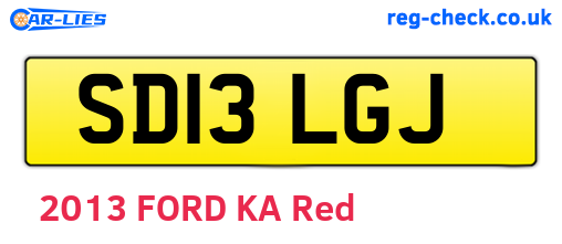 SD13LGJ are the vehicle registration plates.