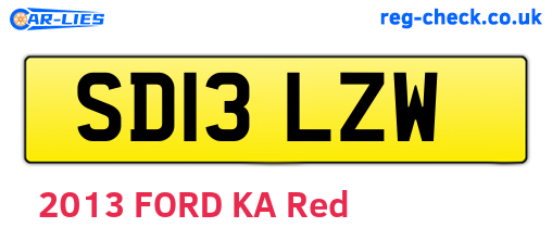 SD13LZW are the vehicle registration plates.