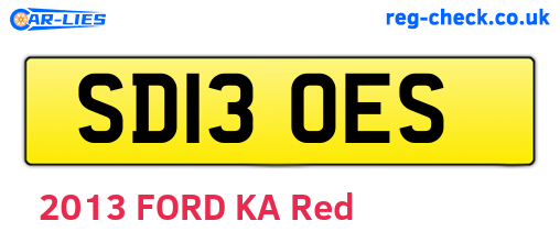 SD13OES are the vehicle registration plates.