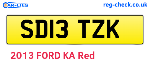 SD13TZK are the vehicle registration plates.