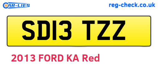 SD13TZZ are the vehicle registration plates.
