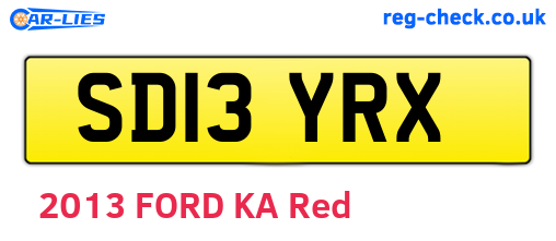 SD13YRX are the vehicle registration plates.