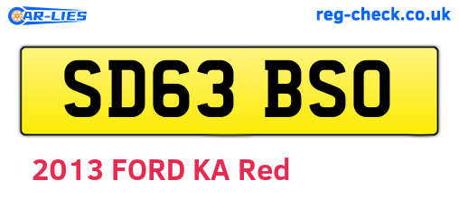 SD63BSO are the vehicle registration plates.