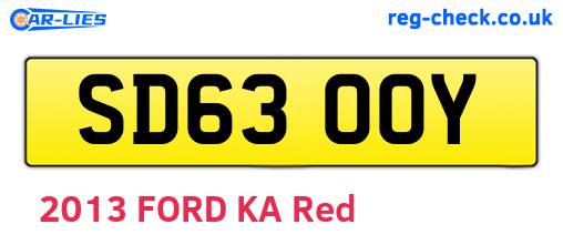 SD63OOY are the vehicle registration plates.