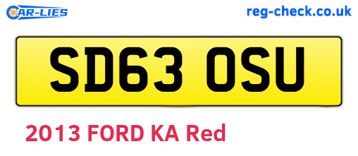 SD63OSU are the vehicle registration plates.