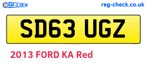 SD63UGZ are the vehicle registration plates.