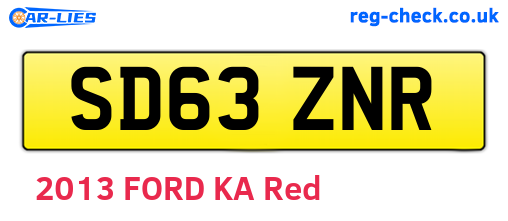 SD63ZNR are the vehicle registration plates.