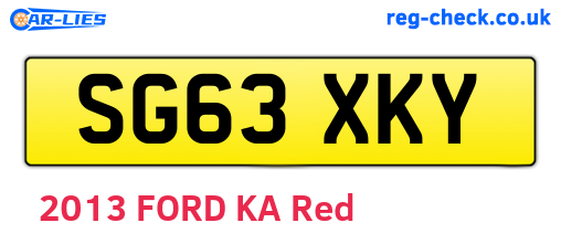 SG63XKY are the vehicle registration plates.