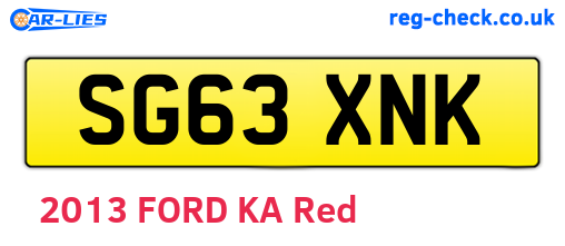 SG63XNK are the vehicle registration plates.