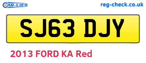 SJ63DJY are the vehicle registration plates.