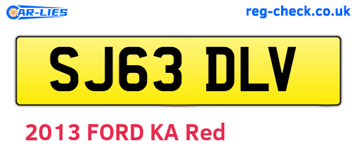 SJ63DLV are the vehicle registration plates.