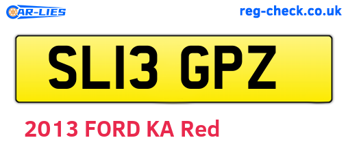 SL13GPZ are the vehicle registration plates.