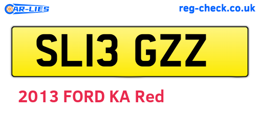 SL13GZZ are the vehicle registration plates.