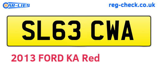 SL63CWA are the vehicle registration plates.
