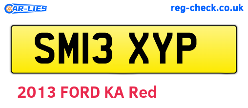 SM13XYP are the vehicle registration plates.