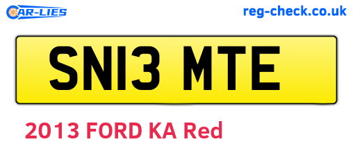 SN13MTE are the vehicle registration plates.