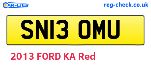 SN13OMU are the vehicle registration plates.