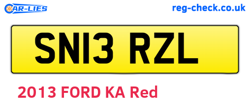 SN13RZL are the vehicle registration plates.