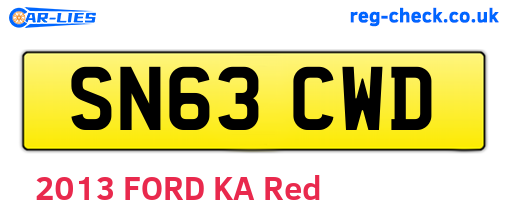 SN63CWD are the vehicle registration plates.