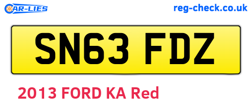 SN63FDZ are the vehicle registration plates.