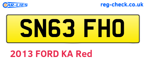 SN63FHO are the vehicle registration plates.