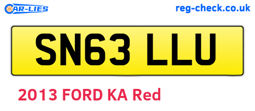 SN63LLU are the vehicle registration plates.