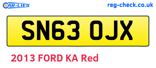SN63OJX are the vehicle registration plates.