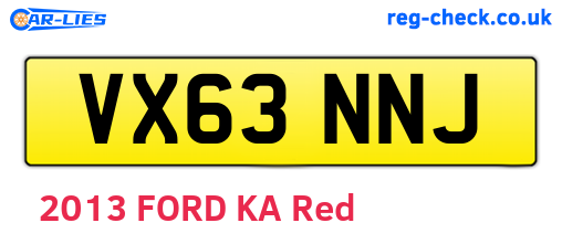 VX63NNJ are the vehicle registration plates.