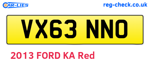 VX63NNO are the vehicle registration plates.